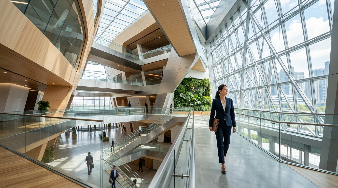 Abstract modern corporate architecture representing SZ-TIM